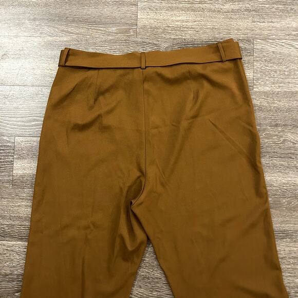 EUC Remi x Revolve Danielle Belted Pants Brown 1X High Waist Wide Leg Trousers - Picture 8 of 15